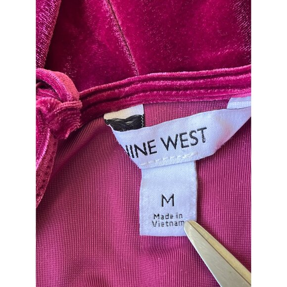 Nine West Y2K Velvet Camisole Top Womens Medium Red Lace Whimsigoth Dark Cottage - Picture 6 of 9